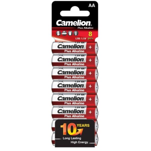 Элемент питания алкалиновый AA/LR6 1.5В Plus Alkaline SP8 (уп.8шт) Camelion 14862