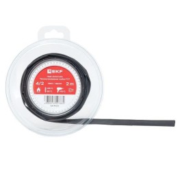 Трубка термоусадочная ТУТ нг 4/2 черн. ролик 2 м EKF tut-4-b-b