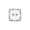 Розетка компьютерная 2-м СП Эпика RJ45 кат.5 механизм бел. EKF UP1-SOW-2RJ45-5