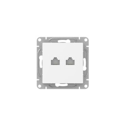 Розетка компьютерная 2-м СП Эпика RJ45 кат.5 механизм бел. EKF UP1-SOW-2RJ45-5