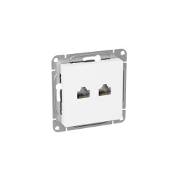 Розетка компьютерная 2-м СП Эпика RJ45 кат.5 механизм бел. EKF UP1-SOW-2RJ45-5