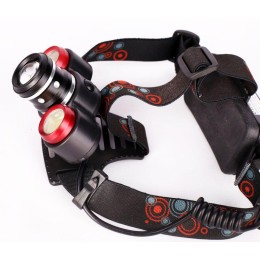 Фонарь налобный аккумуляторный LED5338 3.7В 3LED 5Вт фокус 2 ак. 4 реж. USB бокс черн. Ultraflash 15