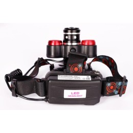 Фонарь налобный аккумуляторный LED5338 3.7В 3LED 5Вт фокус 2 ак. 4 реж. USB бокс черн. Ultraflash 15