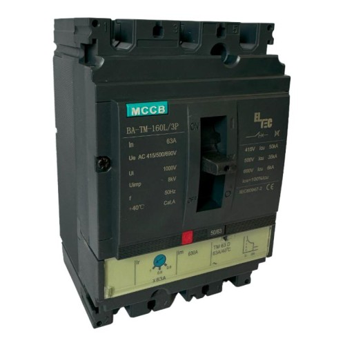 Выключатель автоматический MCCB BA-TM-160L/3P 63А (термомагнитый ТМ ICU:50KA) ELTEC 1200063