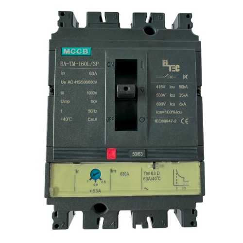 Выключатель автоматический MCCB BA-TM-160L/3P 63А (термомагнитый ТМ ICU:50KA) ELTEC 1200063