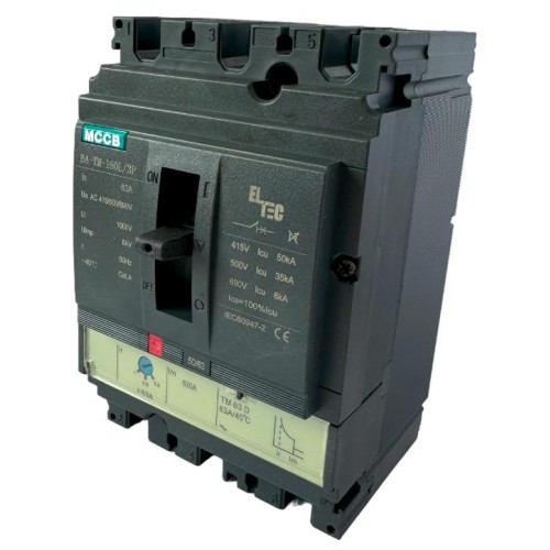 Выключатель автоматический MCCB BA-TM-160L/3P 63А (термомагнитый ТМ ICU:50KA) ELTEC 1200063