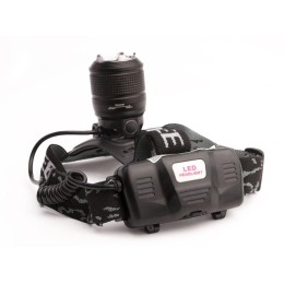 Фонарь налобный аккумуляторный LED5339 3.7В LED+син. LED 5Вт фокус 2 ак. 4 реж USB черн. Ultraflash