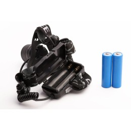 Фонарь налобный аккумуляторный LED5339 3.7В LED+син. LED 5Вт фокус 2 ак. 4 реж USB черн. Ultraflash