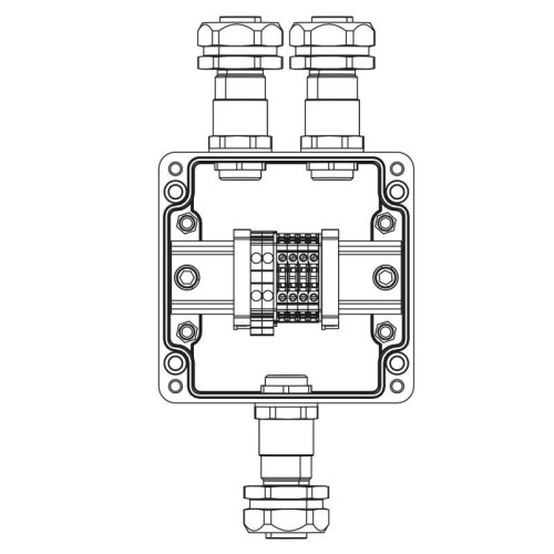 Коробка взрывозащищенная клеммная из полиэстера TBE-P-03-(2xCBC.2-2xCBC.2(i)-2xTEO.2)-2xKAEPM2MHK-20(A)-1xKAEPM2MHK-20(C)1Ex e IICТ5 Gb / Ex tb IIIC T95град.C Db IP66 DKC 1231.031.22.11C