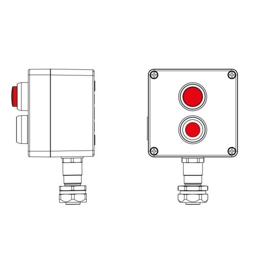 Пост управления взрывозащищенный из алюминия CPE-A-12-(1xP1R(11)-1xLR(250))-1xKAEPM2MHK-20(C)1Ex d e IIC Т5 Gb / Ex tb IIIC T95град.CDb IP66 DKC 2201.121.22.120R