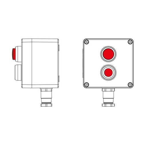 Пост управления взрывозащищенный из полиэстера CPE-P-03-(1xP1R(11)-1xLR(250))-1xKH2MHK(C)1Ex d e IIC Т5 Gb / Ex tb IIIC T95град.C DbIP66/КЗ DKC 2231.031.22.121G