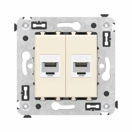 Розетка компьютерная 2-м СП Avanti "Ванильная дымка" RJ45 кат.6 без шторок механизм DKC 4405694