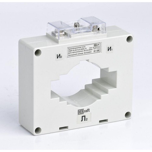 Трансформатор тока ТШП-0.66 0.5 800/5 10В.А d60мм DEKraft 50147DEK