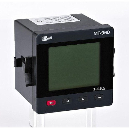 Мультиметр цифровой МТ-96D 3ф вх. 100В 5А RS-485 96х96мм LCD-дисплей DEKraft 50430DEK