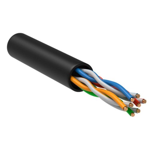 Кабель витая пара U/UTP кат.5E 4PR 24 AWG LDPE 1м черн. РФ (уп.305м) GENERICA BC3-C5E04-139-305-R-G