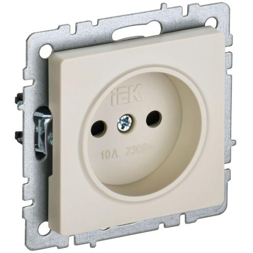 Розетка СП BRITE РСш10-2-БрКр 10А без заземл. защ. шторки беж. IEK BR-R13-10-K10