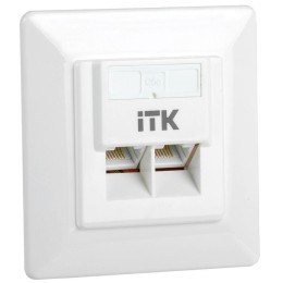 Розетка компьютерная 2-м СП RJ45 кат.5E UTP ITK CS2-1C5EU-2-1