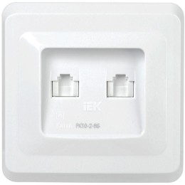 Розетка компьютерная 2-м Вега RJ45 кат.5E РК10-2-ВБ бел. IEK EKV25-K01-DM