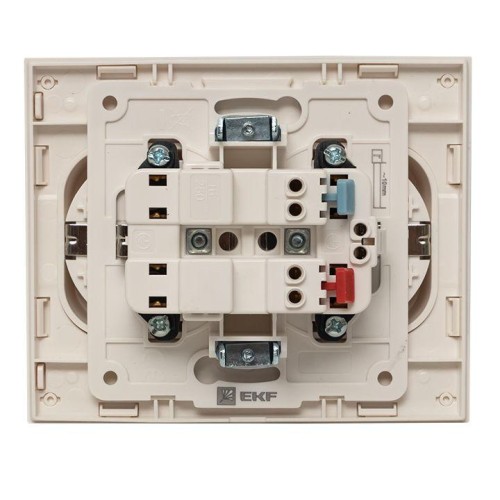 Розетка 2-м СП Стокгольм 16А IP20 с заземл. защ. шторки бел. PROxima EKF EXR16-128-10