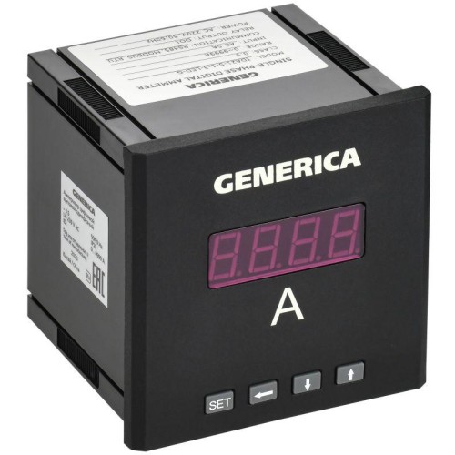 Амперметр цифровой щитовой 1ф DO RS-485 96х96 LED GENERICA IDA21-5-1-3-LED-G