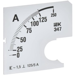Шкала сменная для амперметра Э47 125/5А-1.5 72х72мм IEK IPA10D-SC-0125