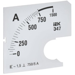 Шкала сменная для амперметра Э47 750/5А-1.5 72х72мм IEK IPA10D-SC-0750