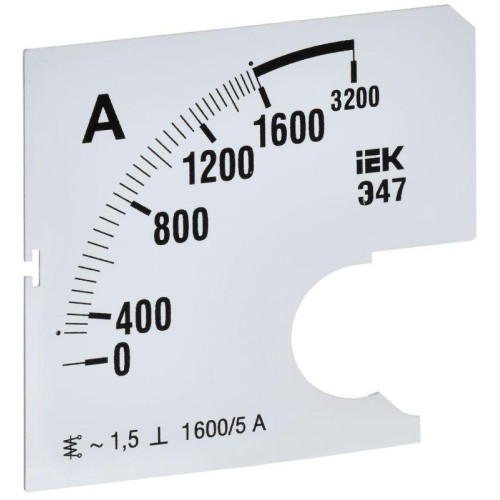 Шкала сменная для амперметра Э47 1600/5А-1.5 72х72мм IEK IPA10D-SC-1600