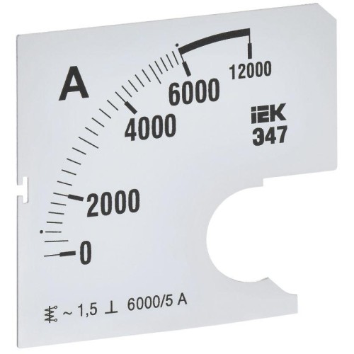 Шкала сменная для амперметра Э47 6000/5А-1.5 72х72мм IEK IPA10D-SC-6000