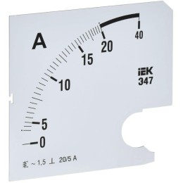 Шкала сменная для амперметра Э47 20/5А-1.5 96х96мм IEK IPA20D-SC-0020