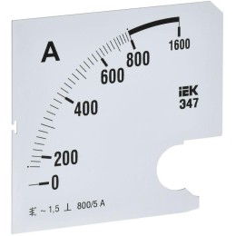 Шкала сменная для амперметра Э47 800/5А-1.5 96х96мм IEK IPA20D-SC-0800