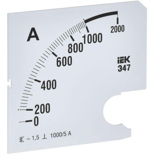 Шкала сменная для амперметра Э47 1000/5А-1.5 96х96мм IEK IPA20D-SC-1000