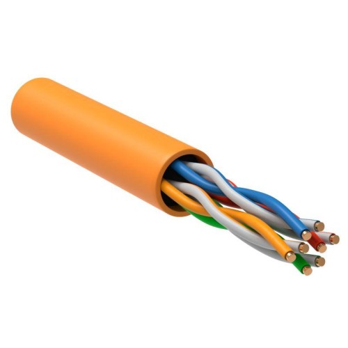 Кабель витая пара U/UTP кат.5E 4х2х24AWG solid LSZH нг(А)-HF оранж. (305м) (м) ITK LC1-C5E04-127