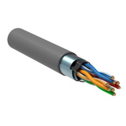 Кабель витая пара F/UTP кат.5E 4х2х24AWG solid LSZH сер. (305м) (м) ITK LC1-C5E04-321