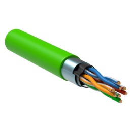 Кабель витая пара F/UTP кат.5E 4х2х24AWG solid LSZH зел. (305м) (м) ITK LC1-C5E04-322