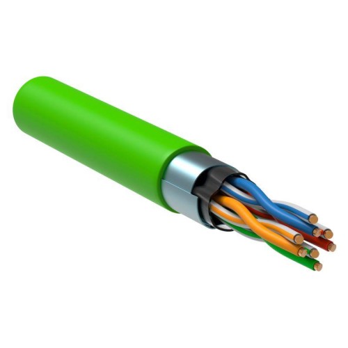 Кабель витая пара F/UTP кат.5E 4х2х24AWG solid LSZH зел. (305м) (м) ITK LC1-C5E04-322