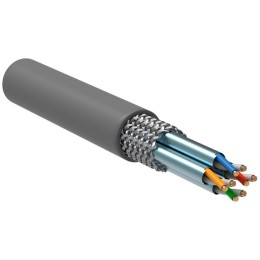 Кабель витая пара S/FTP кат.6A 4х2х23AWG solid LSZH сер. (305м) (м) ITK LC1-C6A04-621