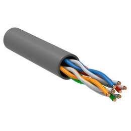 Кабель витая пара U/UTP кат.5E 4х2х24AWG PATCH LSZH сер. (500м) (м) ITK LC2-C5E04-121