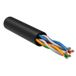 Кабель витая пара U/UTP кат.5E 4х2х24AWG solid LDPE черн. (305м) (м) ITK LC3-C5E04-139