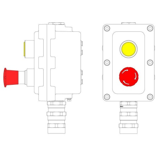 Пост управления взрывонепроницаемый из алюминия LCSD-02-B-MC-L1Y(220)x1-P6E(11)x1-PCMB-KA3MHK DKC LCSD21000068