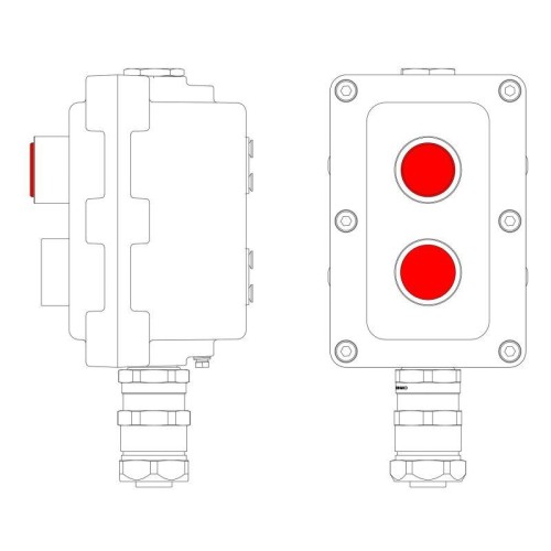 Пост управления взрывонепроницаемый из алюминия LCSD-02-B-MB-L1R(220)x1-P1R(11)x1-PBMB-KAEPM2MHK-20 DKC LCSD21000095