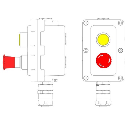 Пост управления взрывонепроницаемый из алюминия LCSD-02-B-MC-L1Y(220)x1-P6E(11)x1-PCMB-KAEPM3MHK-20 DKC LCSD21000098