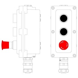 Пост управления взрывонепроницаемый из алюминия LCSD-03-B-MB-P1B(11)x1-P1B(11)x1-P6R(11)x1-PBMB-KAEPM2MHK-20 DKC LCSD21000135