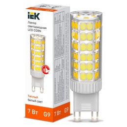 Лампа светодиодная CORN 7Вт капсула 3000К G9 230В керамика IEK LLE-CORN-7-230-30-G9