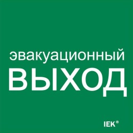 Этикетка самоклеящаяся 150х150мм "Эвакуационный выход" IEK LPC10-1-15-15-EVV