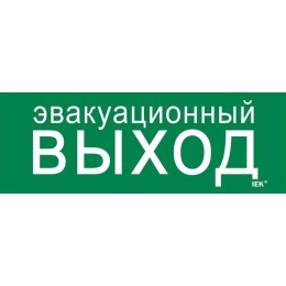 Этикетка самоклеящаяся 280х100мм "Эвакуационный выход" IEK LPC10-1-28-10-EVV