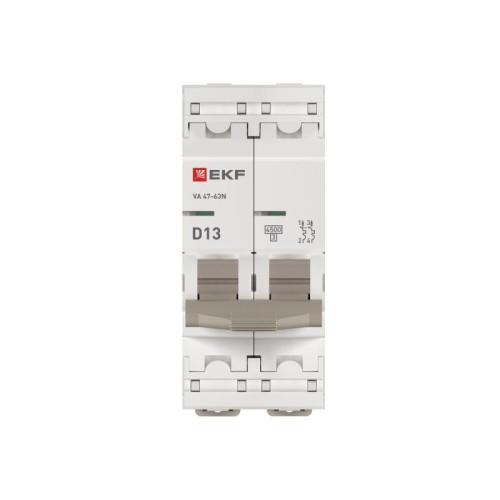 Выключатель автоматический 2п D 13А 4.5кА ВА 47-63N PROxima EKF M634213D