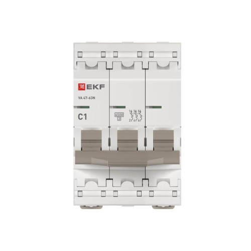 Выключатель автоматический 3п C 1А 4.5кА ВА 47-63N PROxima EKF M634301C