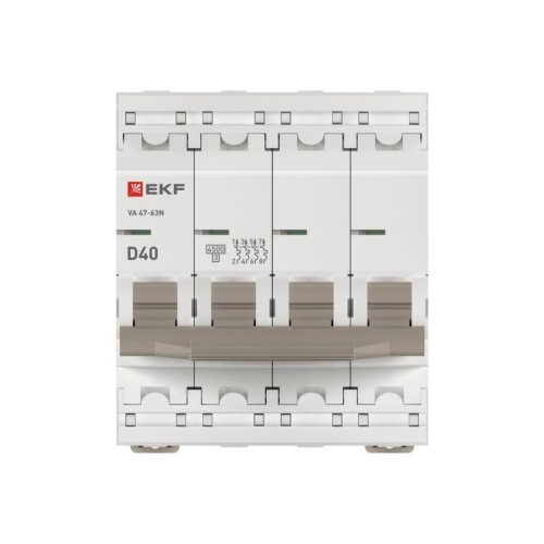 Выключатель автоматический 4п D 40А 4.5кА ВА 47-63N PROxima EKF M634440D