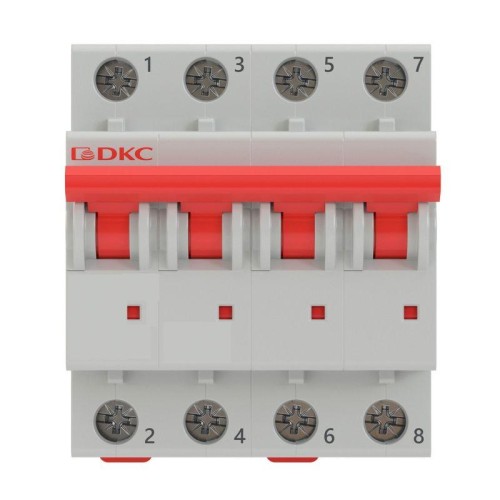 Выключатель автоматический модульный 4п D 8А 10кА MD63 YON MD63-4D8-10