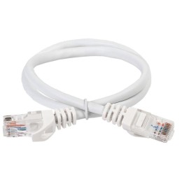 Патч-корд кат.6 UTP PVC 1м бел. ITK PC08-C6U-1M